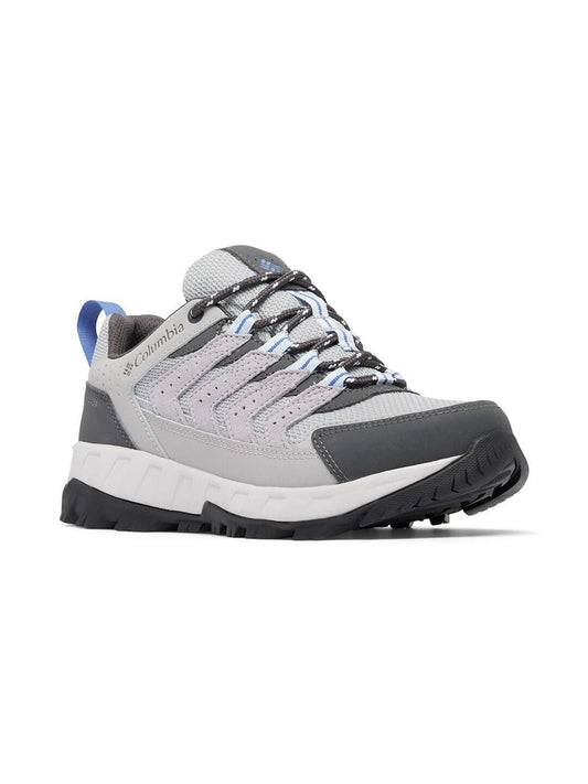 A Women Wearing Columbia Women Grey STRATA TRAIL LOW WP