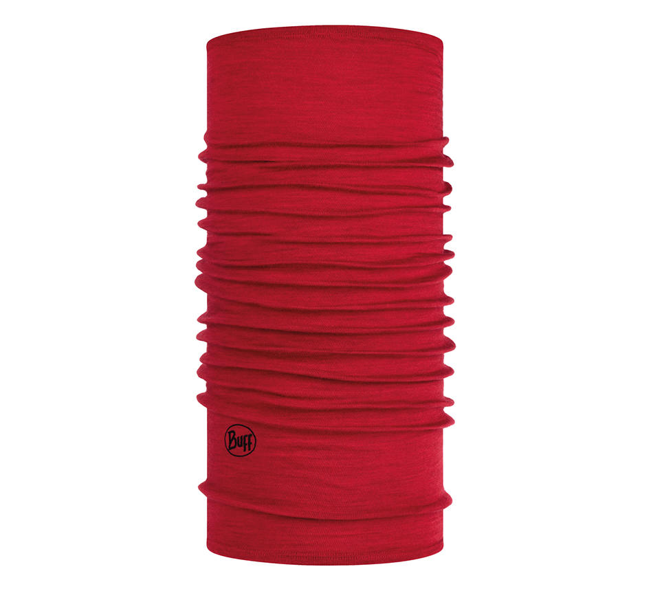 BUFF Unisex Red LIGHTWEIGHT MERINO WOOL SOLIDRED