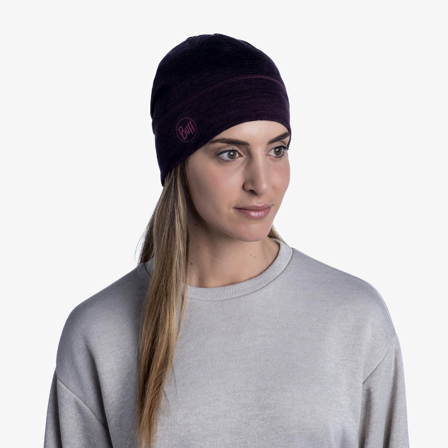 BUFF Unisex MERINO LIGHTWEIGHT BEANIE SOLI D DEEP PURPLE