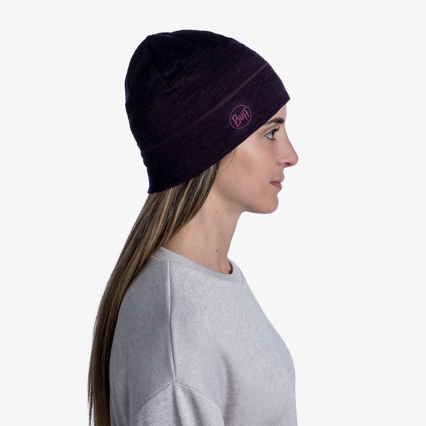 BUFF Unisex MERINO LIGHTWEIGHT BEANIE SOLI D DEEP PURPLE