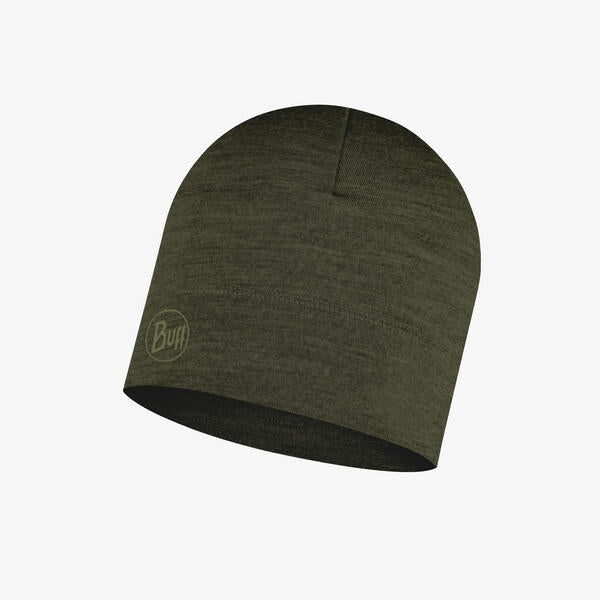 BUFF Unisex Black MERINO LIGHTWEIGHT BEANIE SOLI D BARK