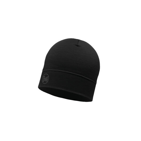 BUFF Unisex Black LIGHTWEIGHT MERINO WOOL HAT SOLID BLACK
