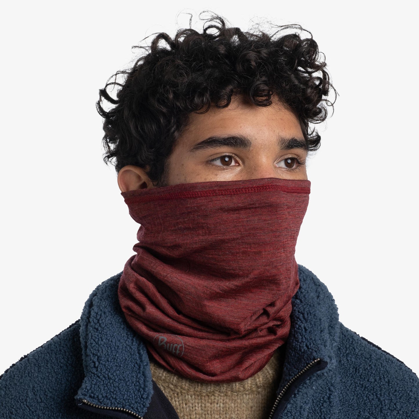 BUFF Unisex Red MERINO LIGHTWEIGHT MULTISTRIPES MARS RED