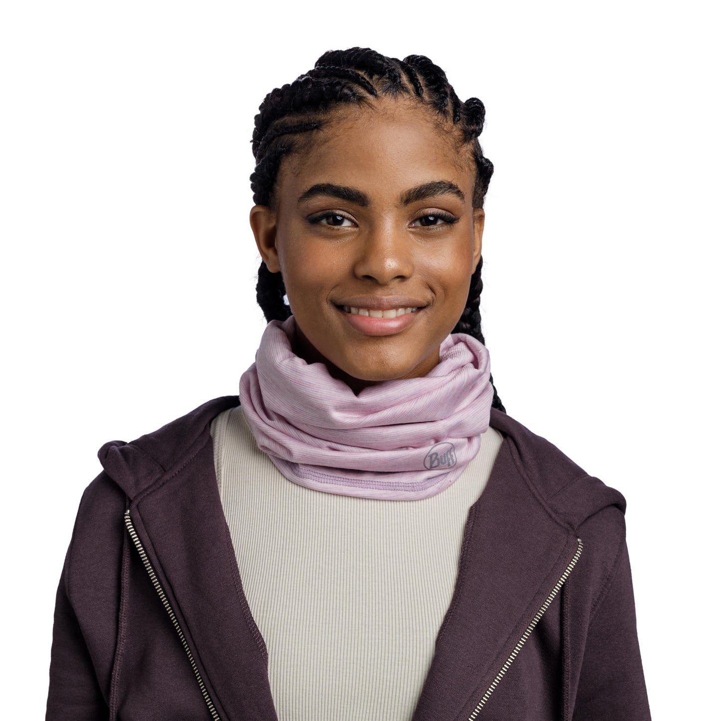 BUFF Unisex Pink MERINO LIGHTWEIGHT MULTISTRIPES LILAC SAND