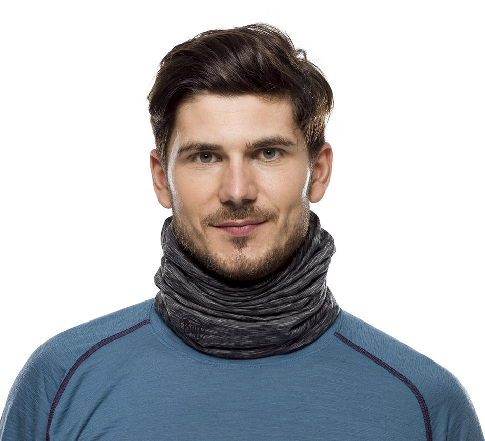 BUFF Unisex Grey LIGHTWEIGHT MERINO WOOL GRAPHITE MULTI STRIPES