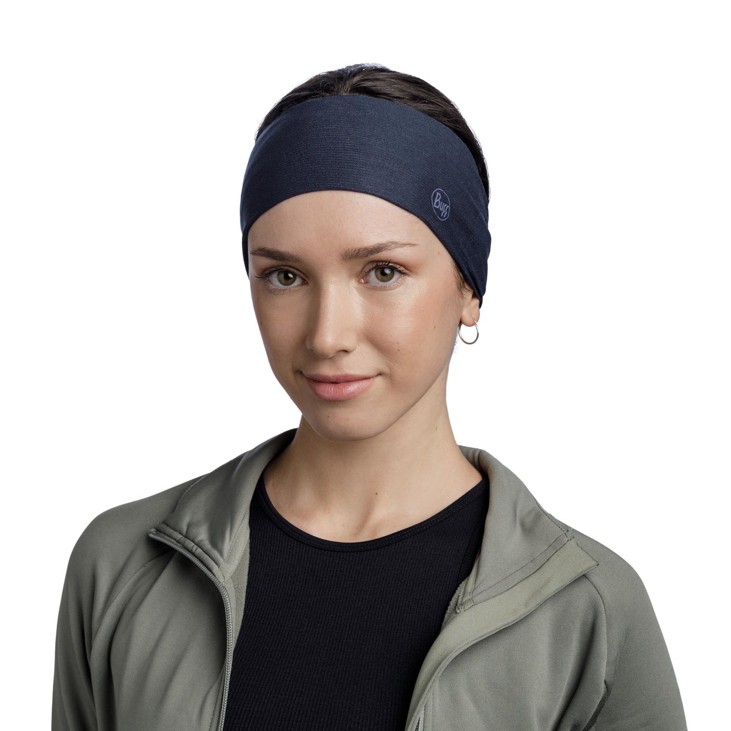 BUFF Unisex Blue COOLNET UV WIDE HEADBAND SOLID NIGHT BLUE