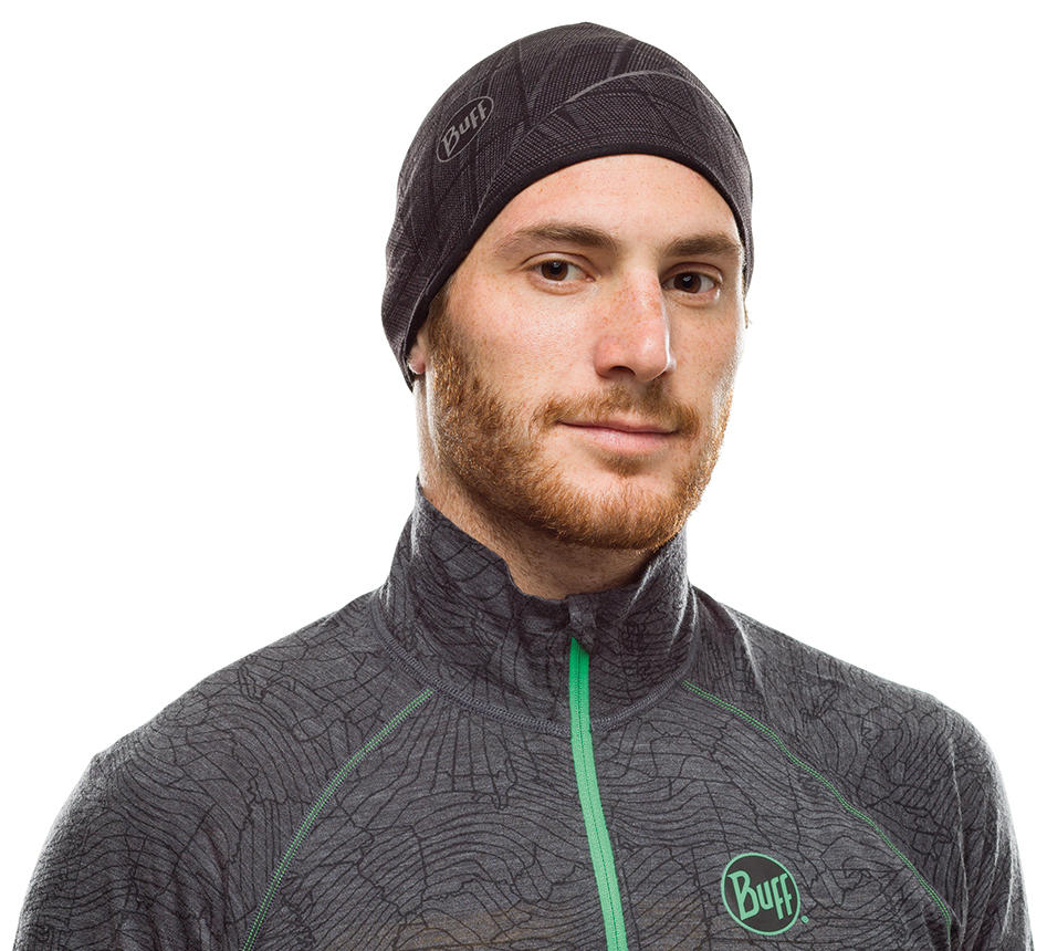 BUFF Unisex Black Microfiber Reversible HeiQ Cooling Beanie