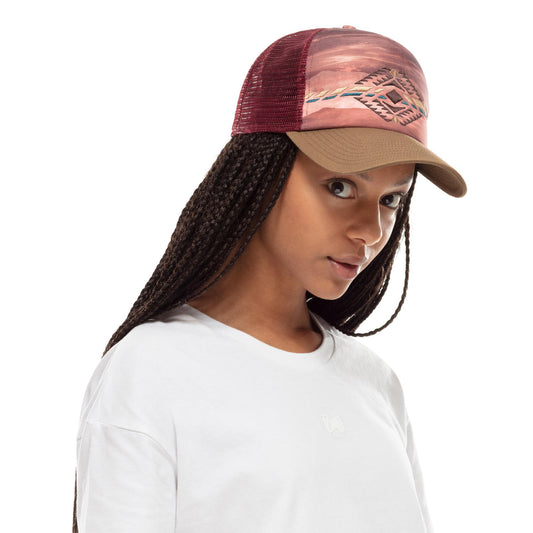 BUFF Unisex Red TRUCKER CAP SYKORA MAROON L/XL