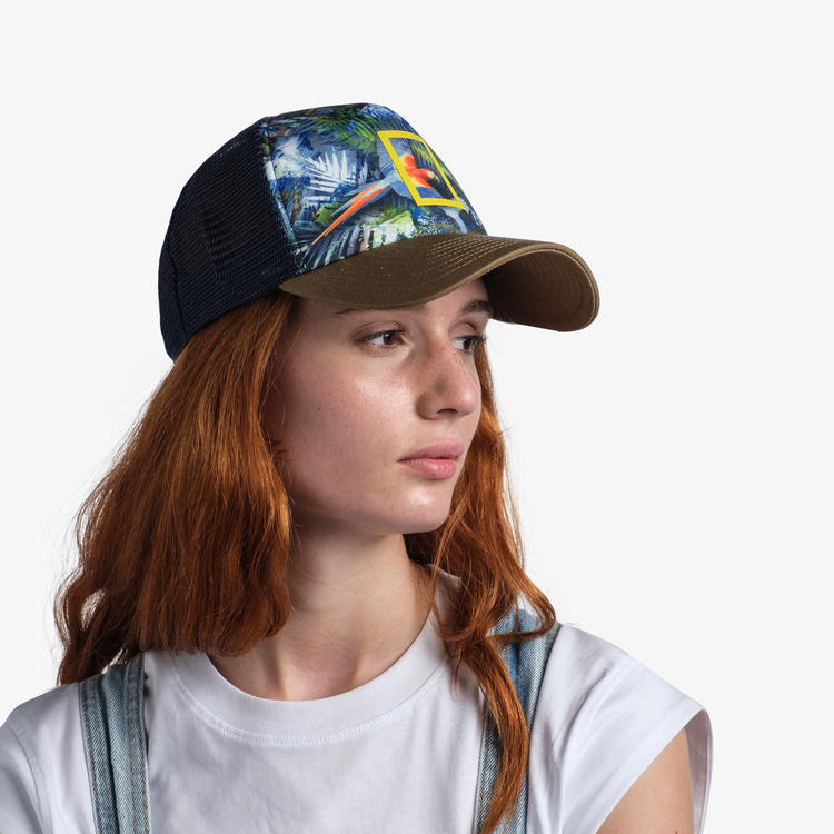BUFF Unisex Black TRUCKER CAP SCARLETT MACAW