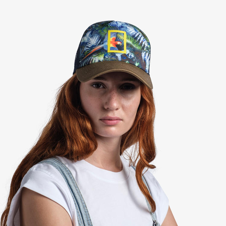 BUFF Unisex Black TRUCKER CAP SCARLETT MACAW