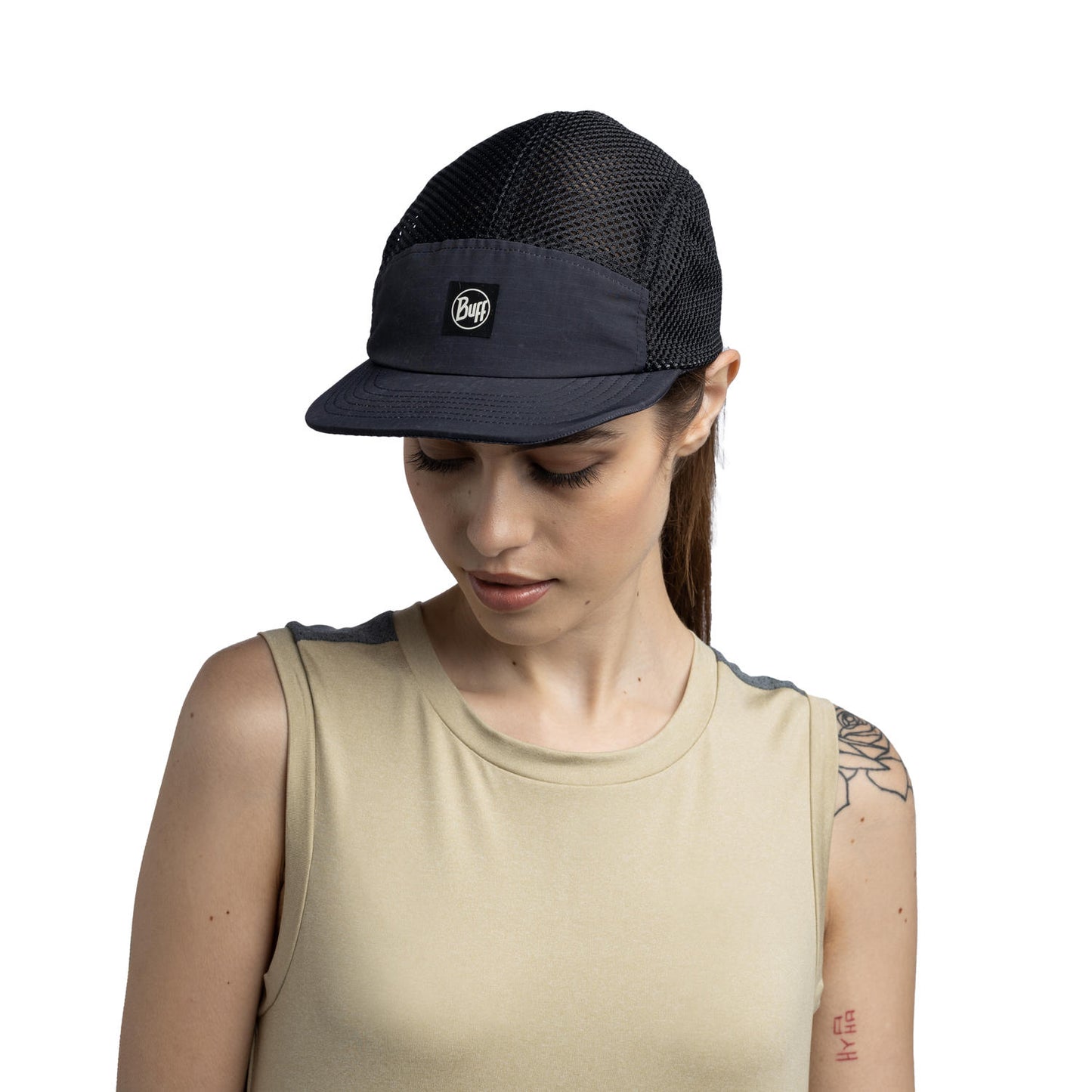 BUFF Unisex Black 5 PANEL AIR CAP SARET BLACK