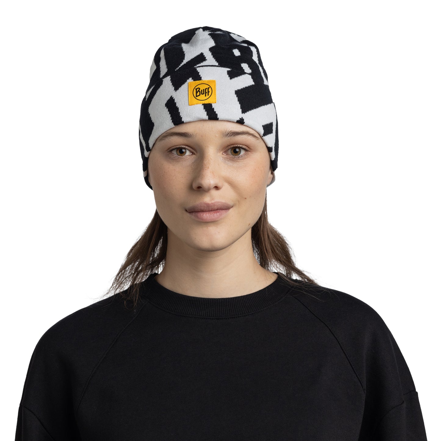 BUFF Unisex Black Knitted Beanie