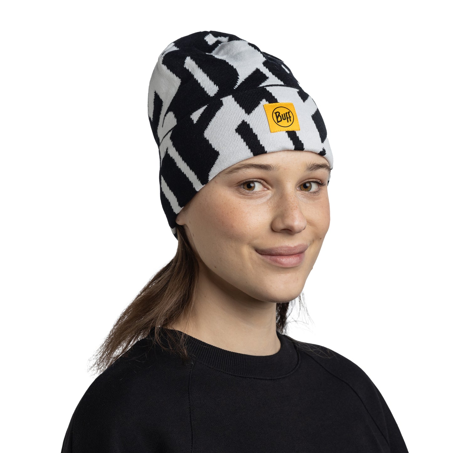 BUFF Unisex Black Knitted Beanie