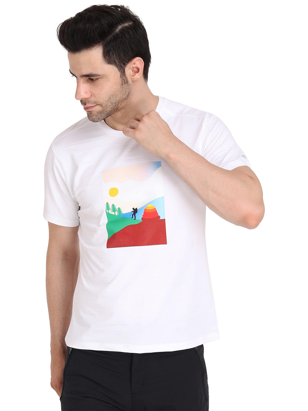 Adventuras Men White LE PASS PRINTED TEE