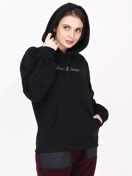 Adventuras Women BLACK LIGHTENING HOODED SWEATSHIRT