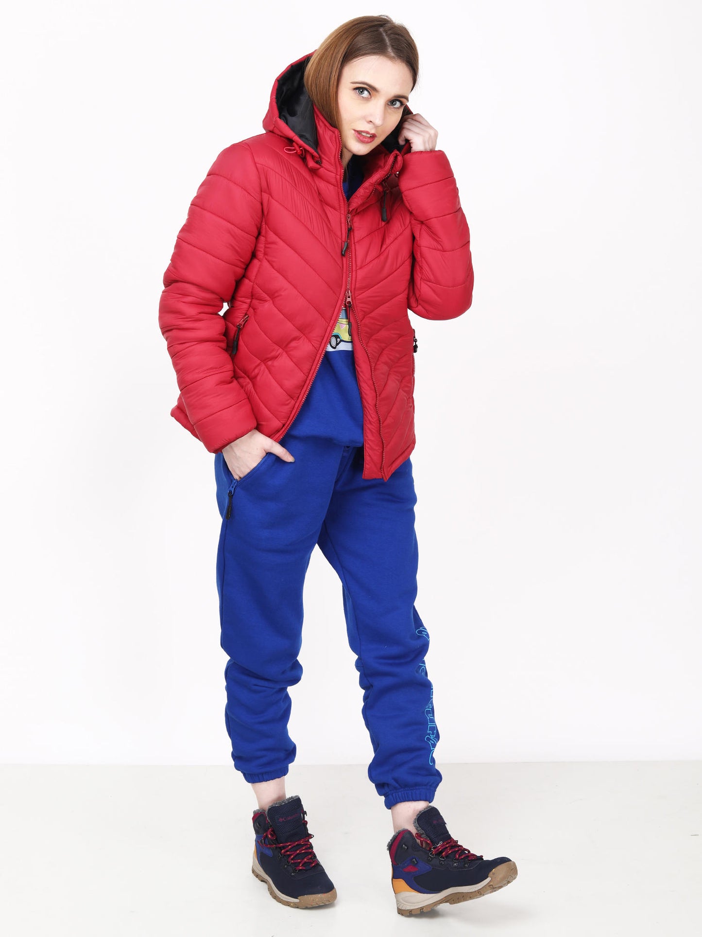 Adventuras Women PURPLE HOODED CAMPING JACKET