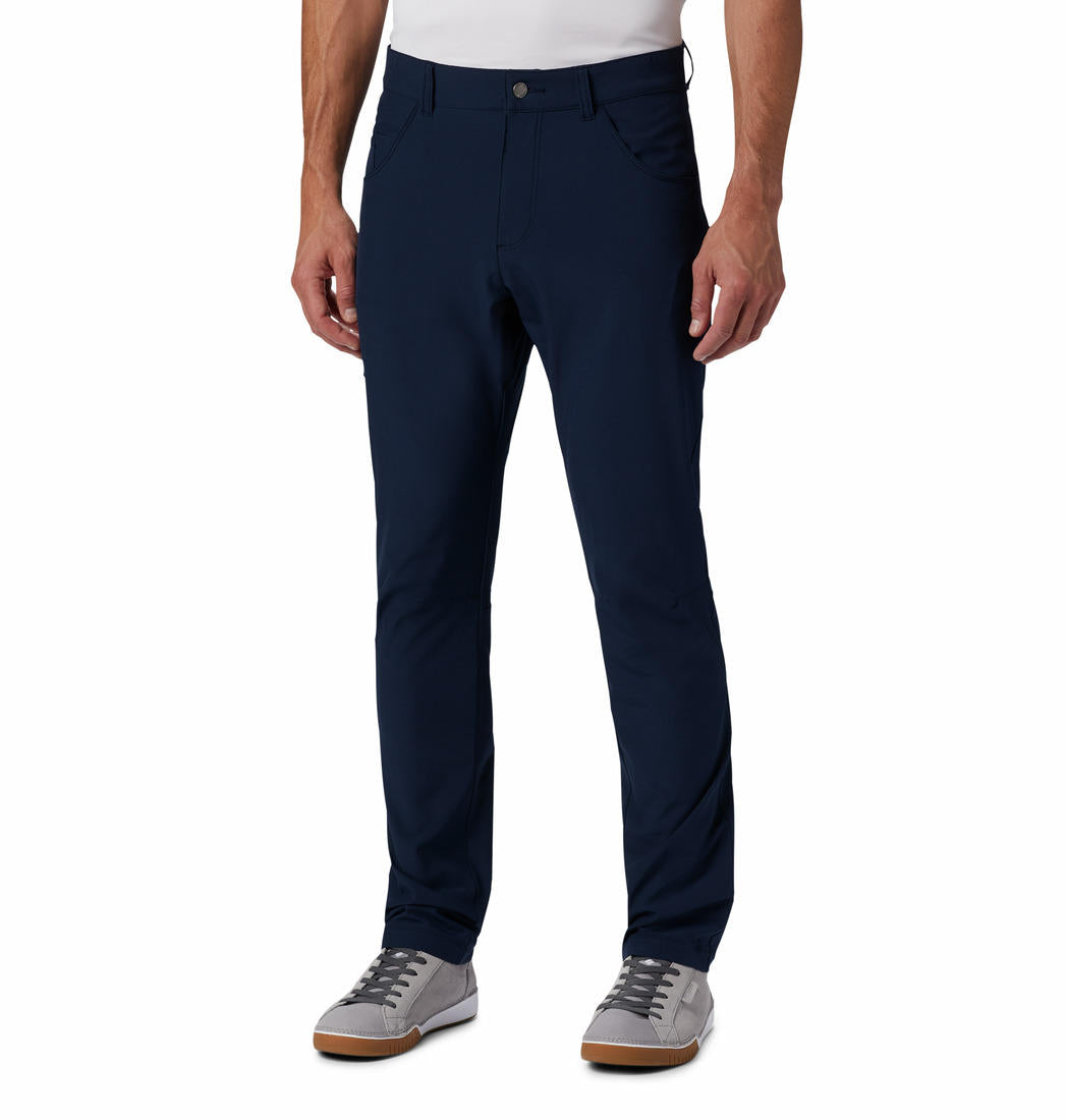 Columbia Men Navy Blue Outdoor Elements Stretch Pant (Sun Protection)