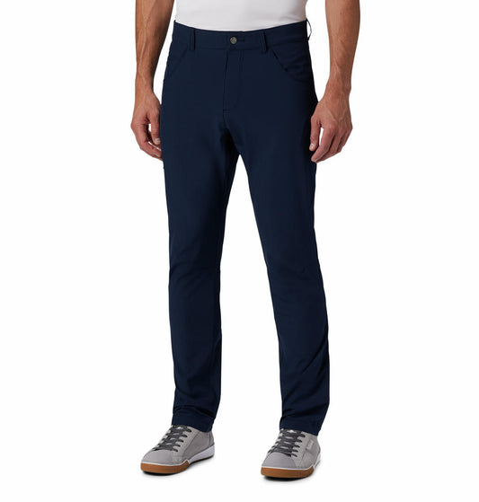 Columbia Men Navy Blue Outdoor Elements Stretch Pant (Sun Protection)
