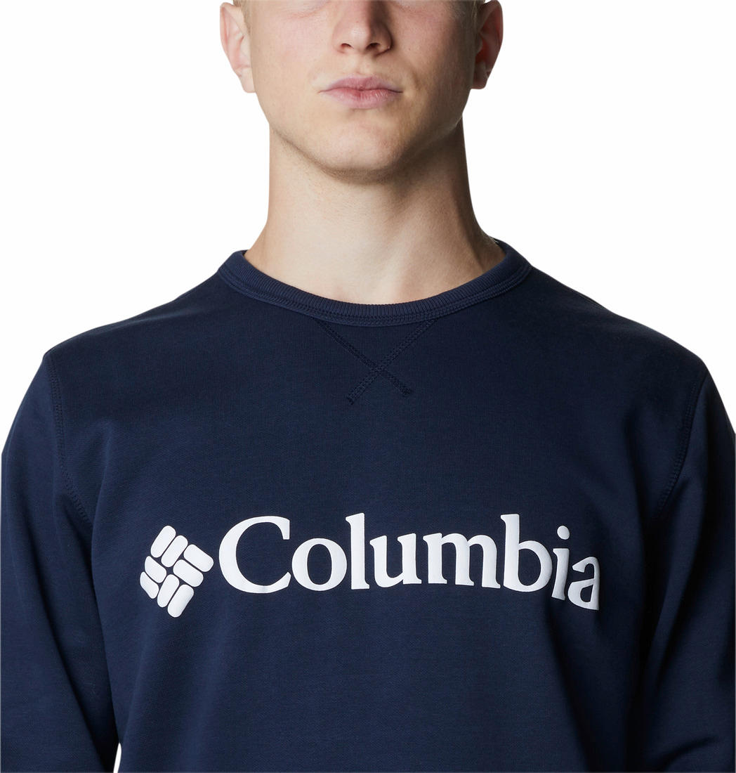 Columbia Men Navy Blue M Columbia Logo Fleece Crew Fleece Jacket