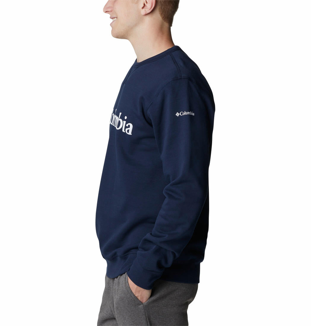 Columbia Men Navy Blue M Columbia Logo Fleece Crew Fleece Jacket