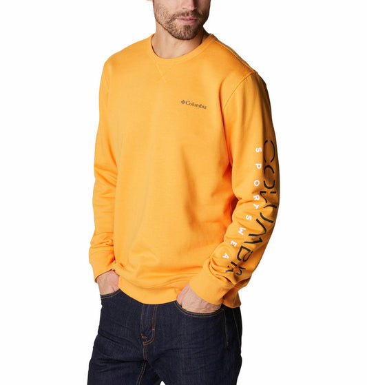 Columbia Men Orange M Columbia Logo Fleece Crew Fleece Jacket