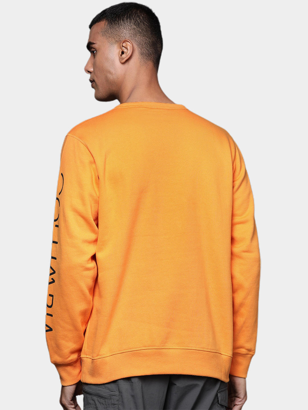 Columbia Men Orange M Columbia Logo Fleece Crew Fleece Jacket