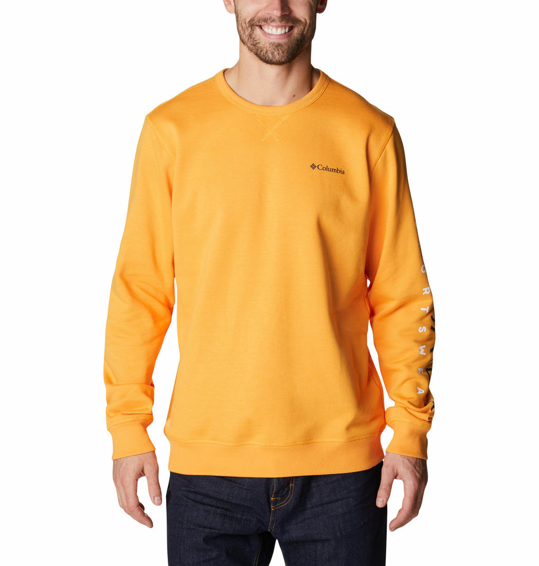 Columbia Men Orange M Columbia Logo Fleece Crew Fleece Jacket