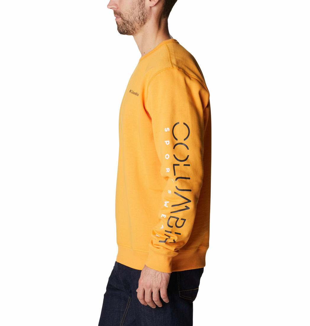 Columbia Men Orange M Columbia Logo Fleece Crew Fleece Jacket