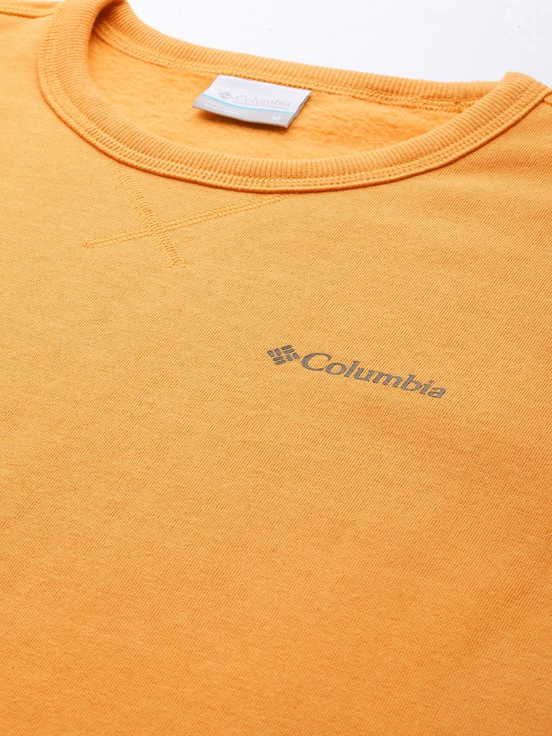 Columbia Men Orange M Columbia Logo Fleece Crew Fleece Jacket