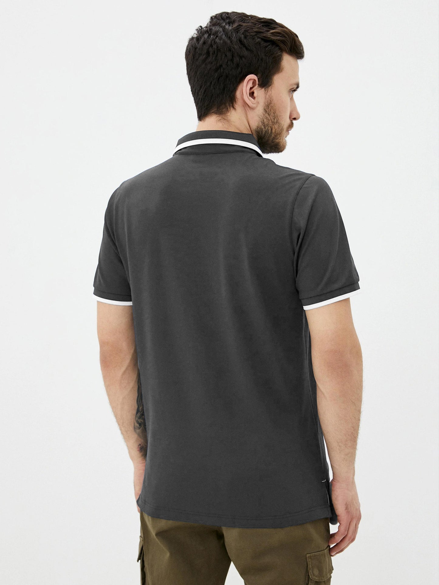 Columbia Men Black Cove Dome Butte Solid Pique Polo (Sun Protection)
