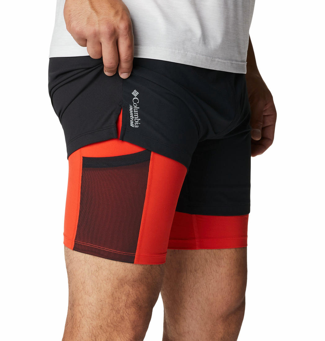 Columbia Men Black M Endless Trail 2in1 Short (Sun Protection)