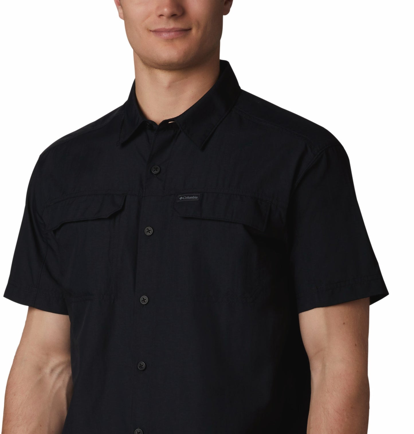 Columbia Men Black Omni-Shade Silver Ridge 2.0 Short Sleeve Shirt with UPF