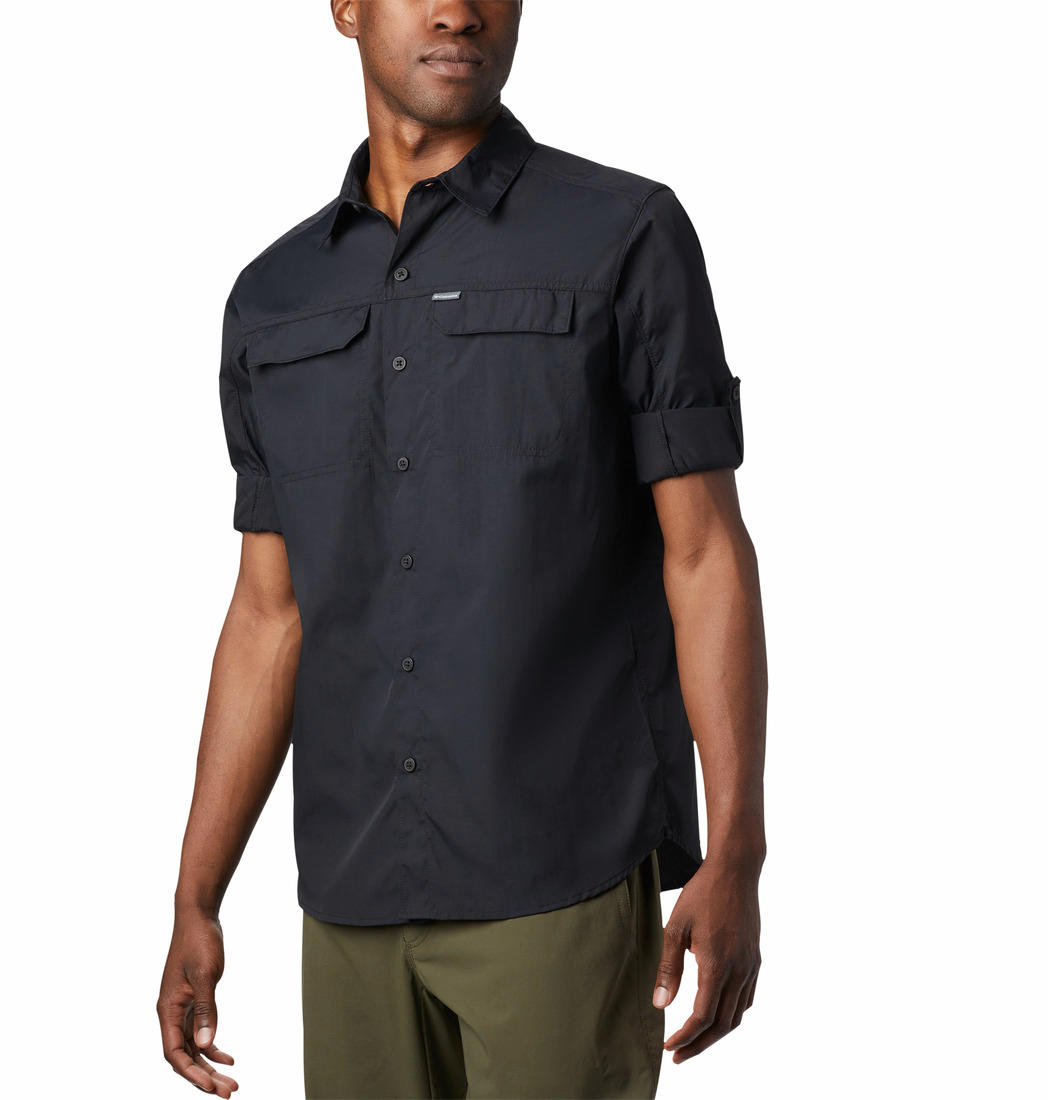 Columbia Men Black Silver Ridge2.0 Long Sleeve Shirt (Sun Protection)