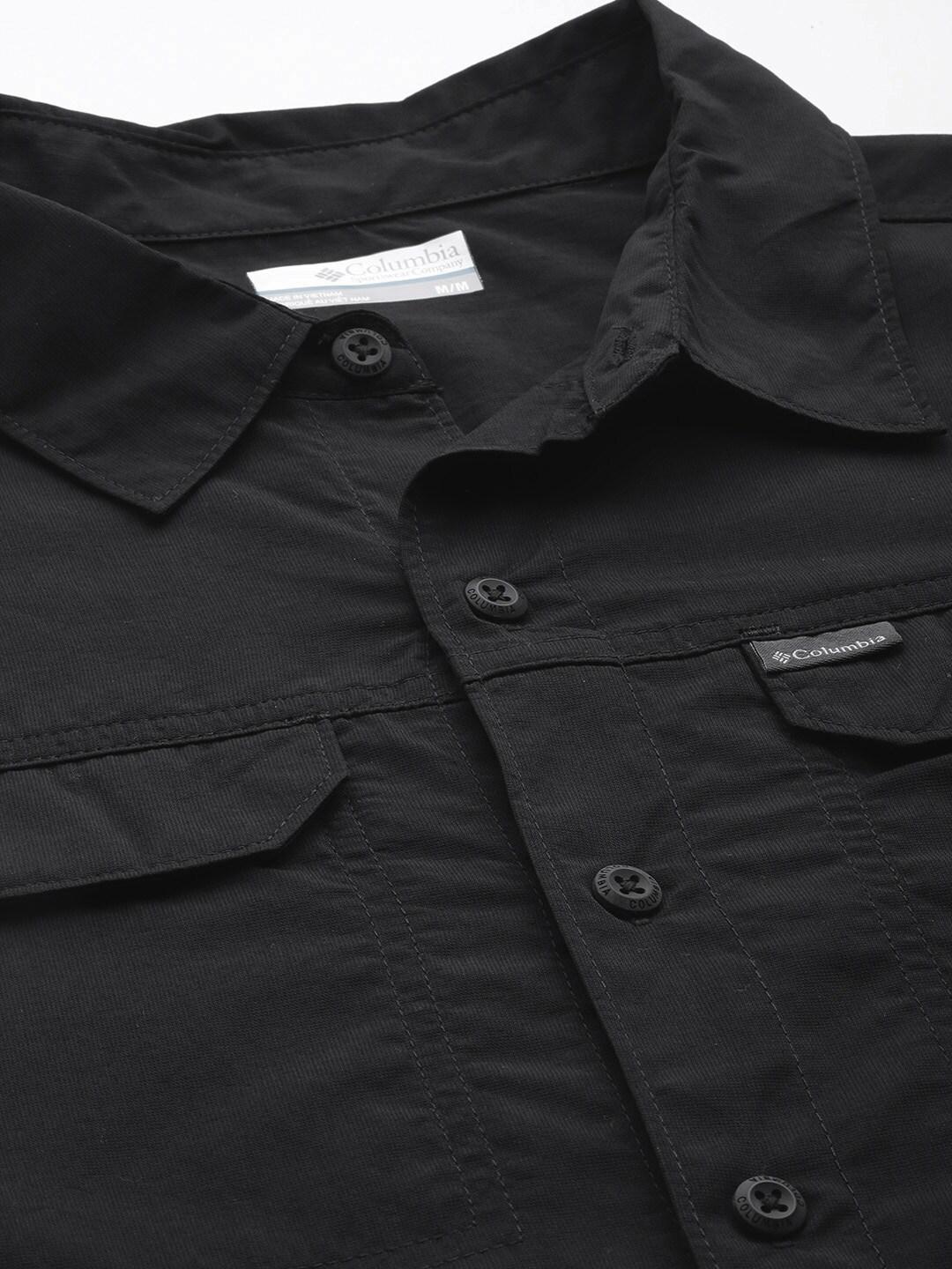 Columbia Men Black Silver Ridge2.0 Long Sleeve Shirt (Sun Protection)
