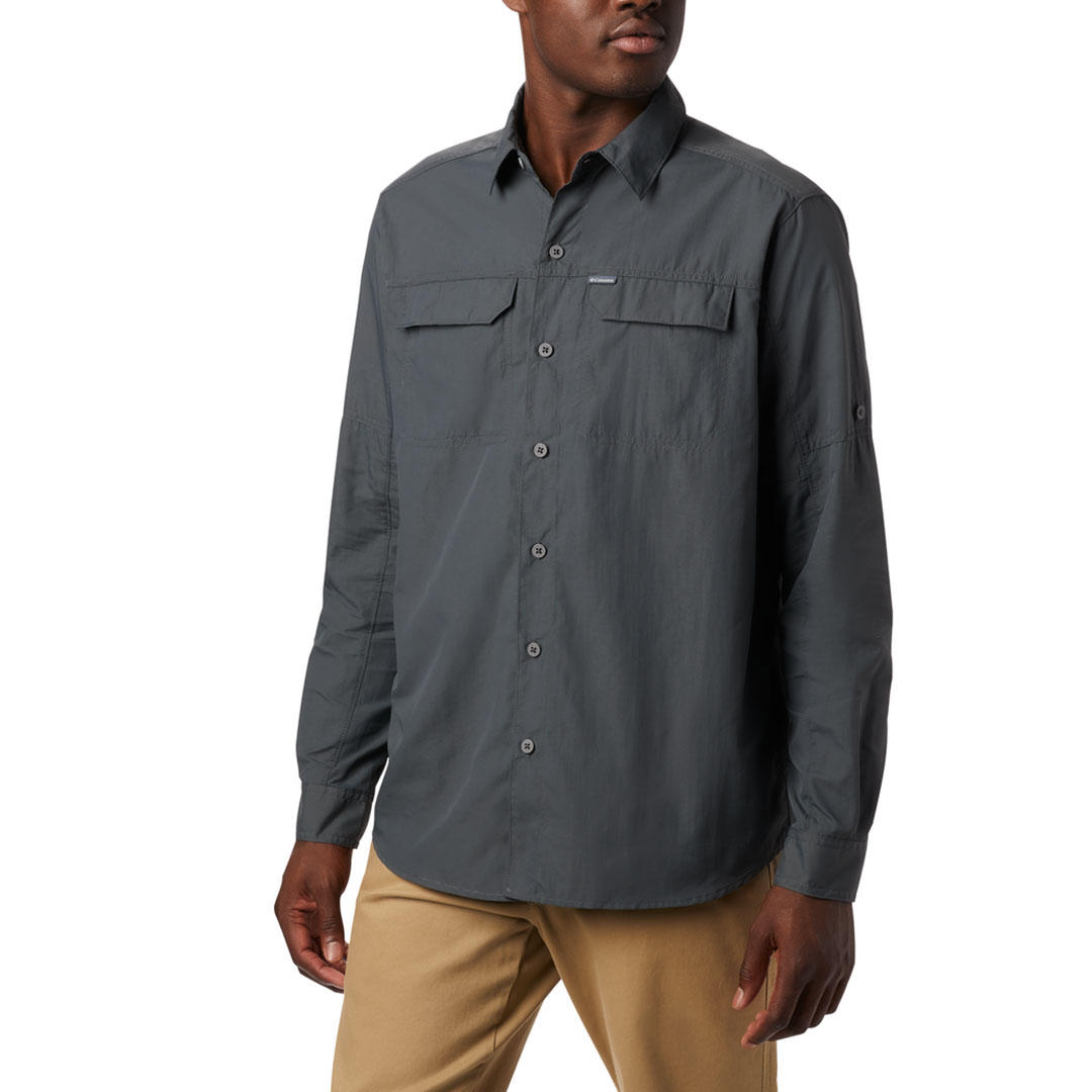 Columbia Men Grey Silver Ridge2.0 Long Sleeve Shirt (Sun Protection)
