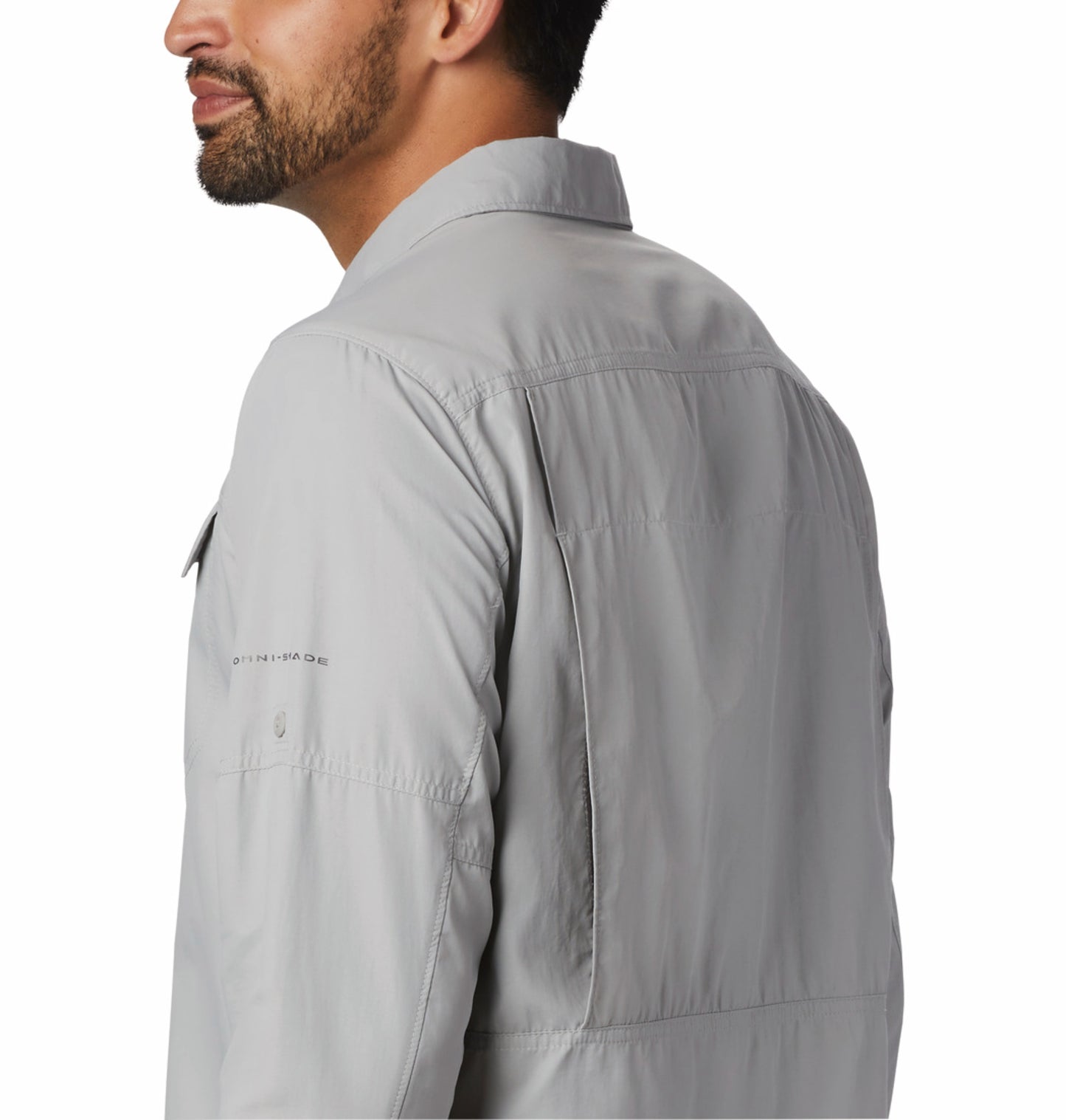 Columbia Men Grey Omni-Shade Silver Ridge 2.0 Long Sleeve Performance Shirt