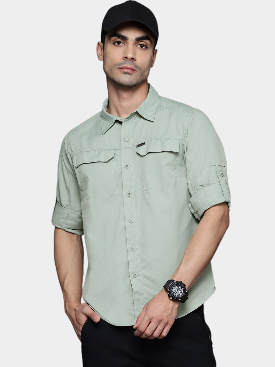 Columbia Men Green Silver Ridge2.0 Long Sleeve Shirt