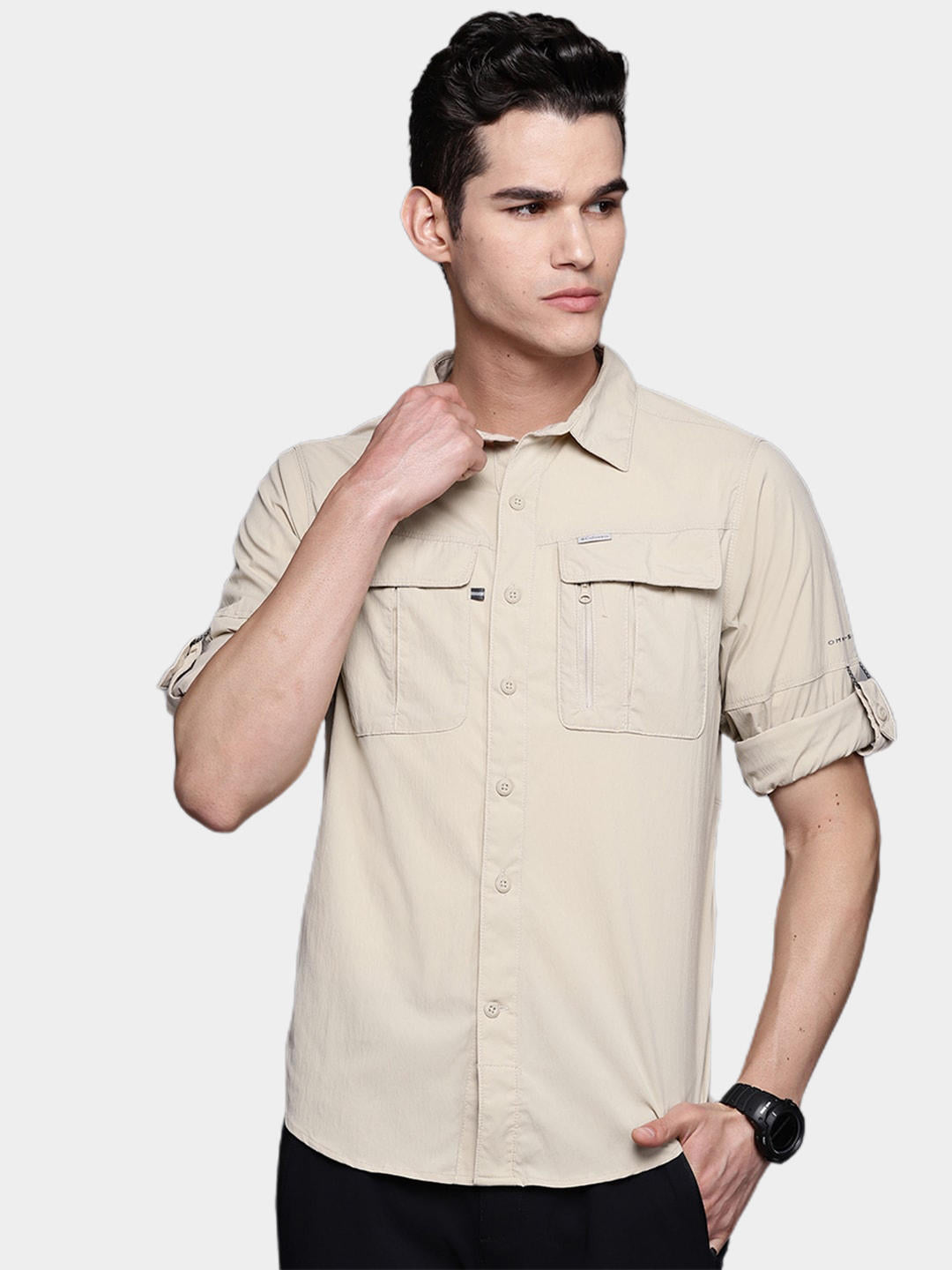 Columbia Men Brown Newton Ridge Long Sleeve (Sun Protection)