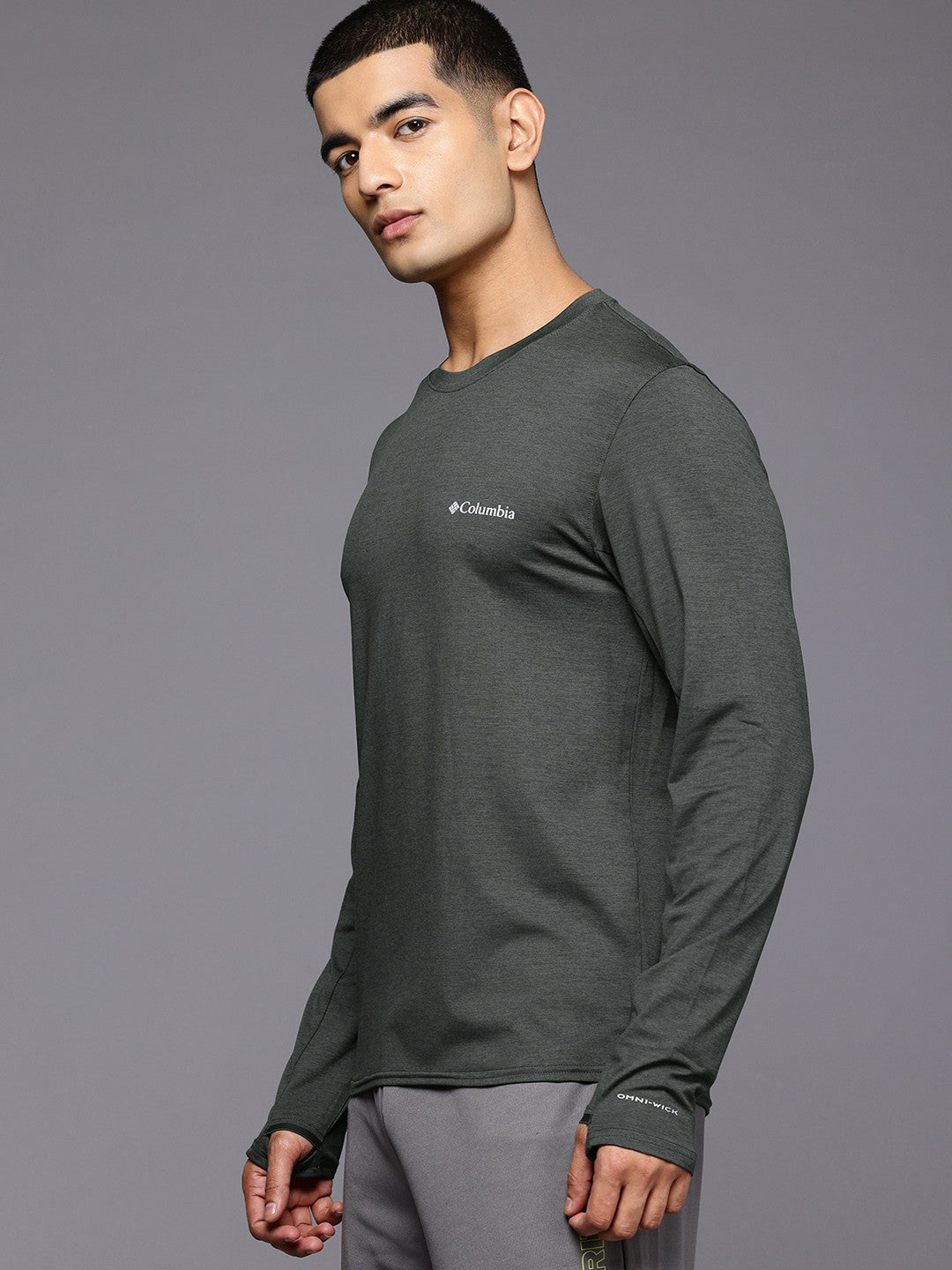 Columbia Men Black Tech Trail Long Sleeve Crew II (Sun Protection)