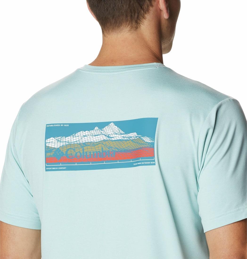 Columbia Men Blue Tech Trail Graphic T-Shirt