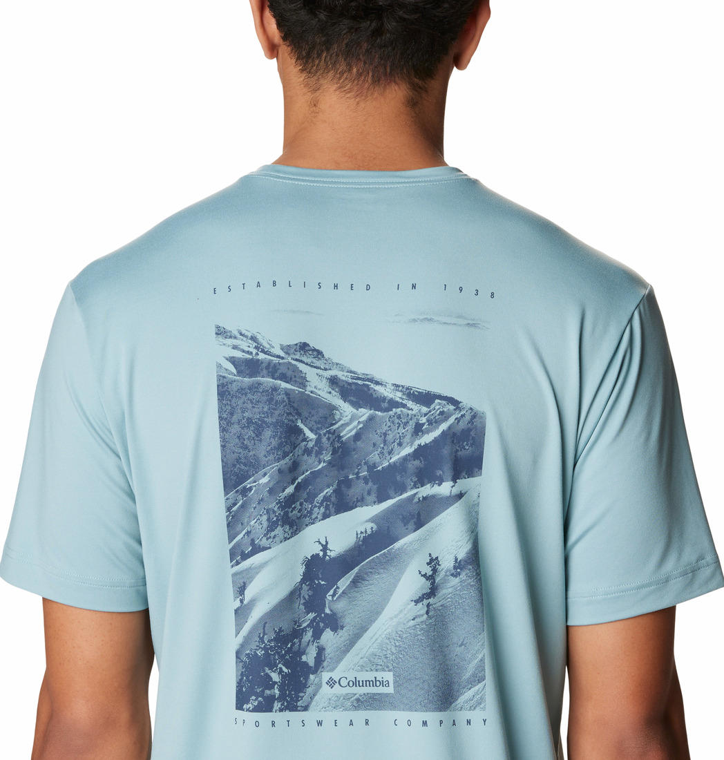 Columbia Men Blue Tech Trail Graphic T-Shirt