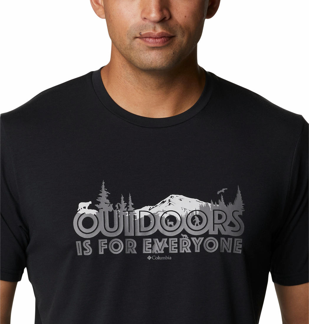 Columbia Men Black S Sun Trek Short Sleeve Graphic T-Shirt