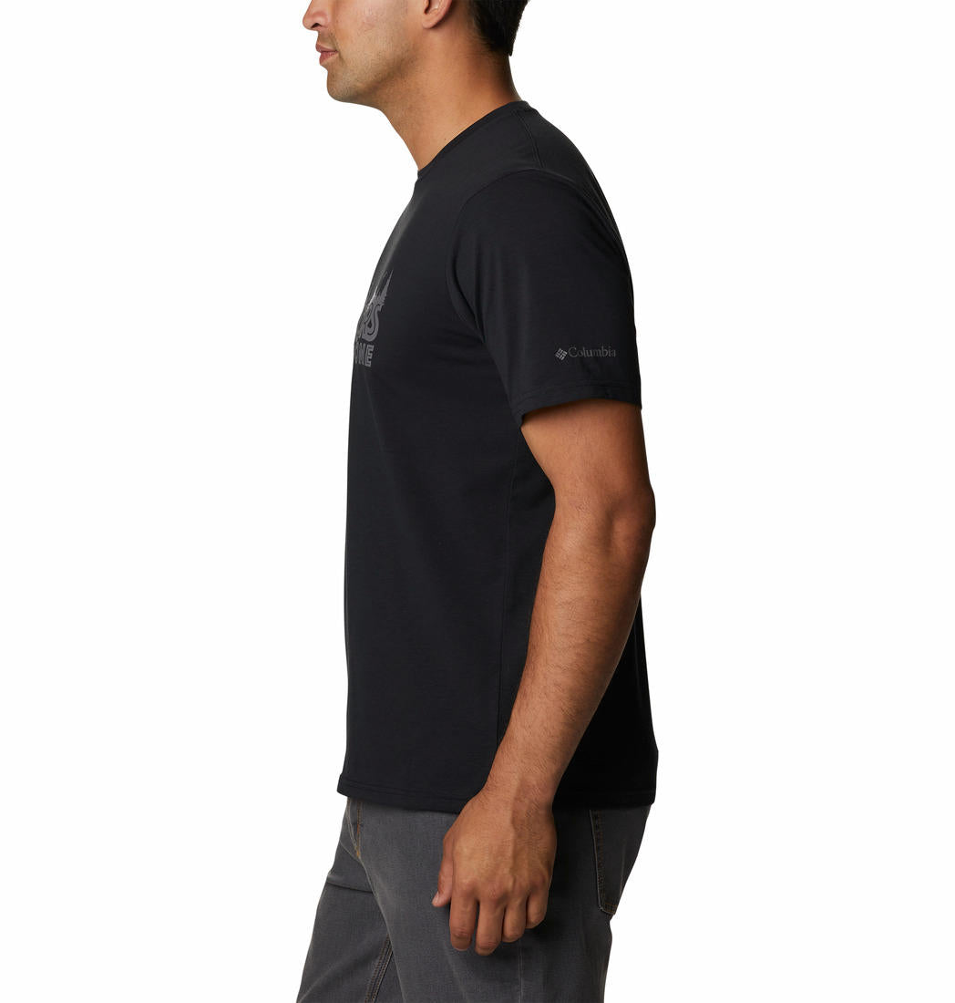 Columbia Men Black S Sun Trek Short Sleeve Graphic T-Shirt