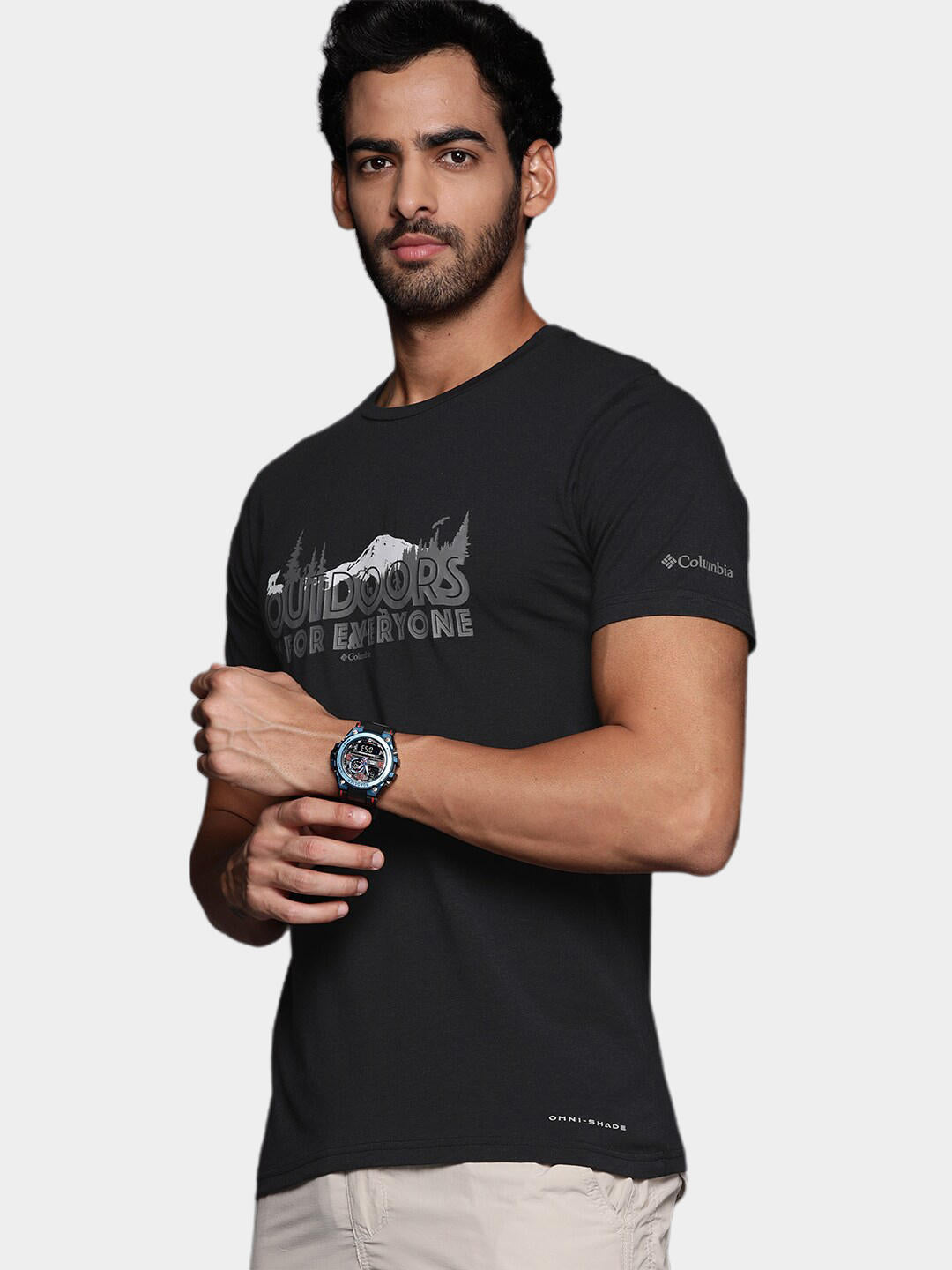 Columbia Men Black S Sun Trek Short Sleeve Graphic T-Shirt