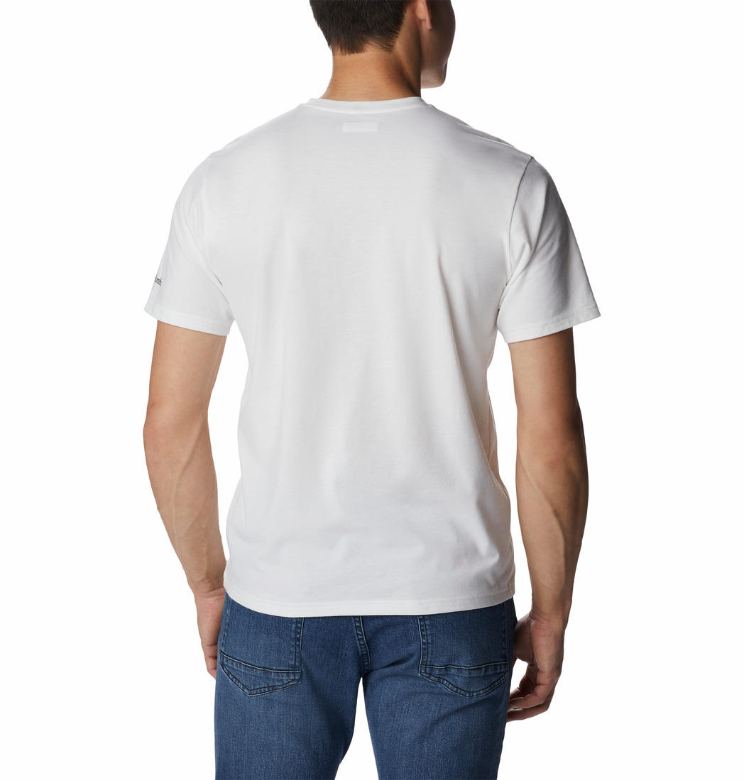 Columbia Men White S Sun Trek Short Sleeve Graphic T-Shirt