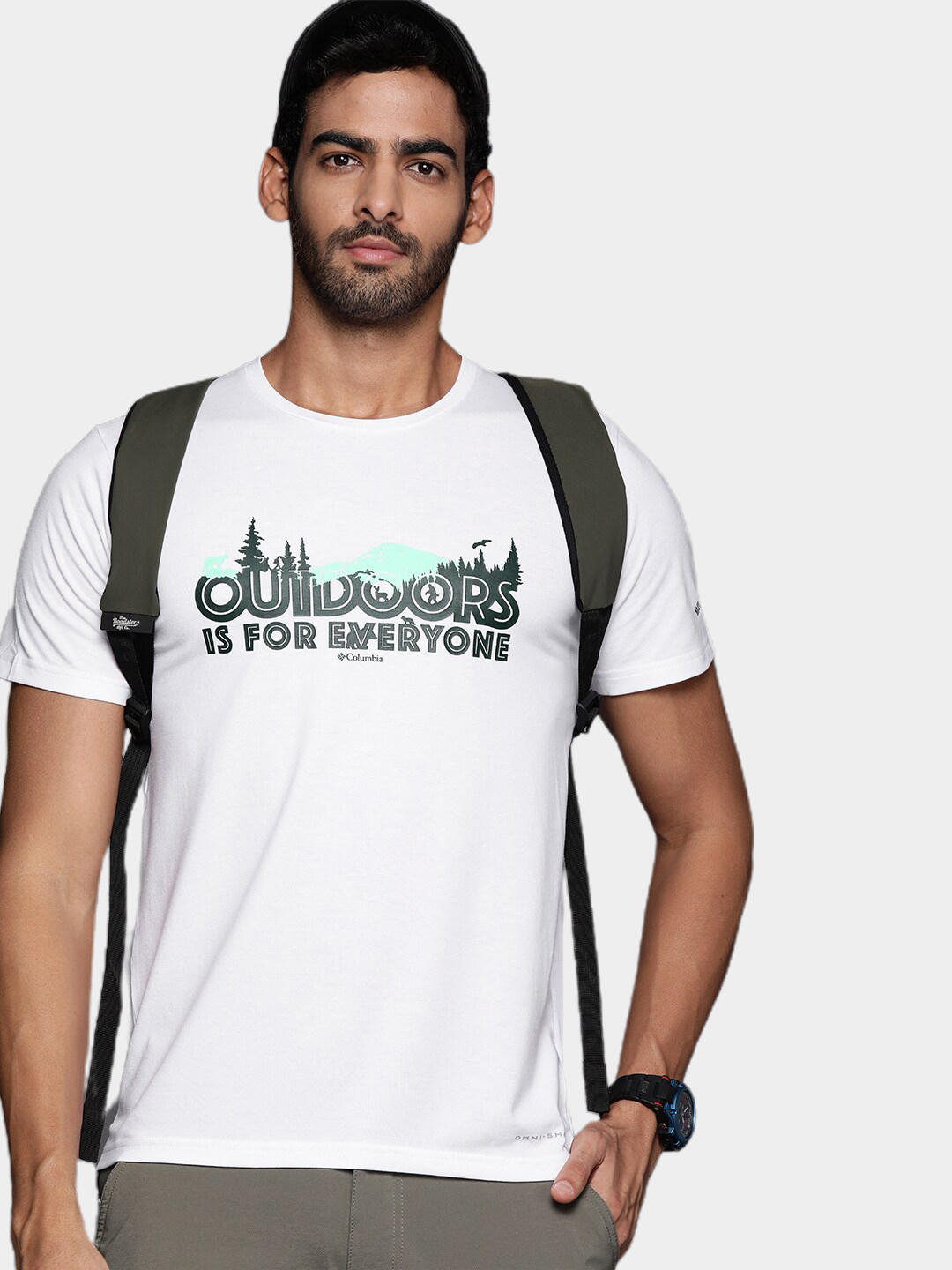 Columbia Men White S Sun Trek Short Sleeve Graphic T-Shirt