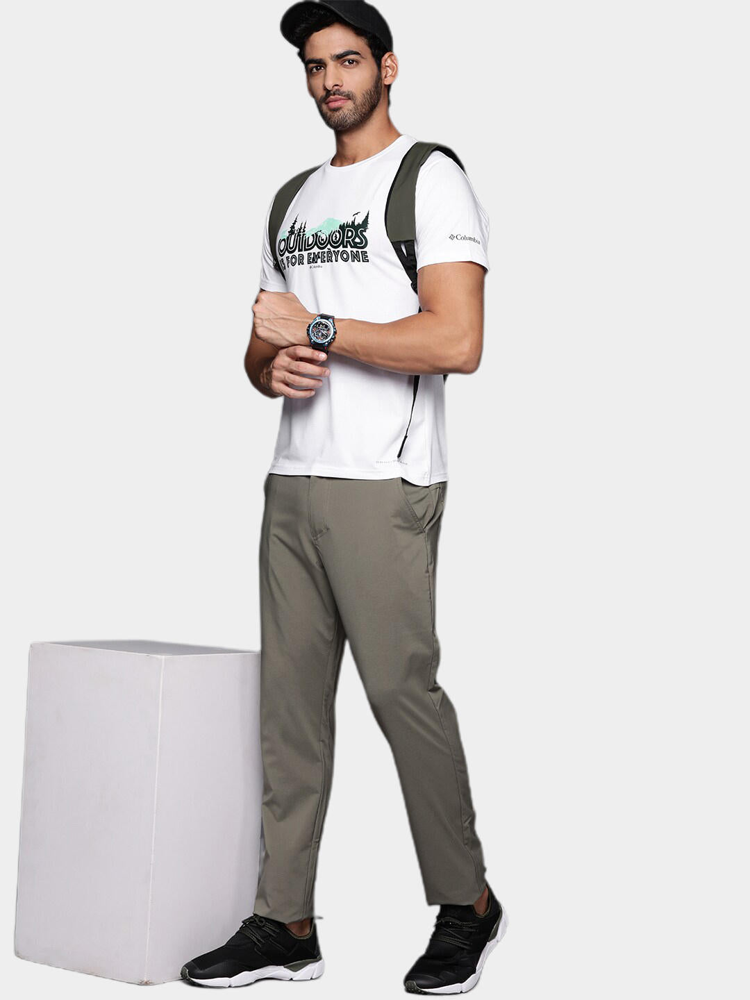 Columbia Men White S Sun Trek Short Sleeve Graphic T-Shirt