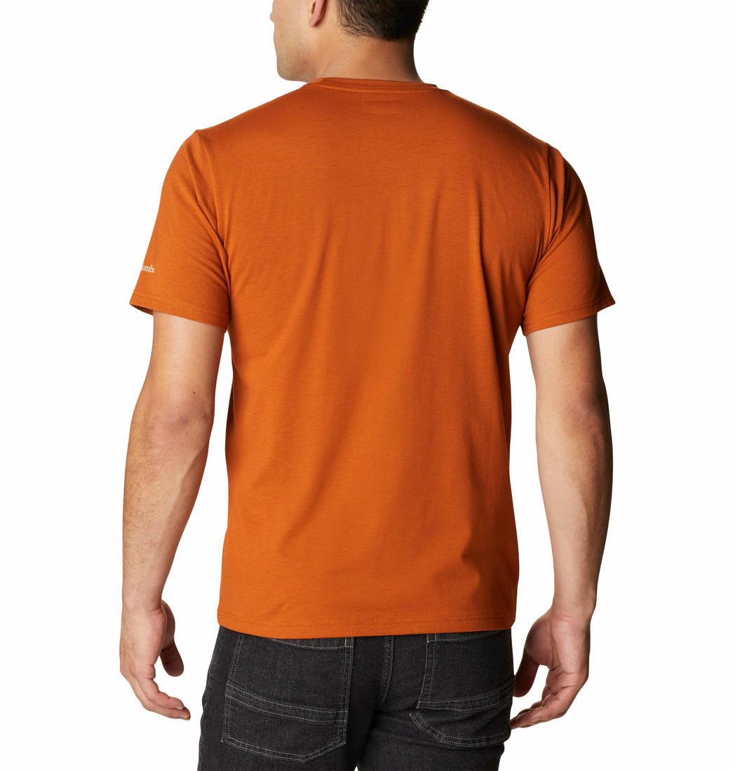 Columbia Men Orange S Sun Trek Short Sleeve Graphic T-Shirt
