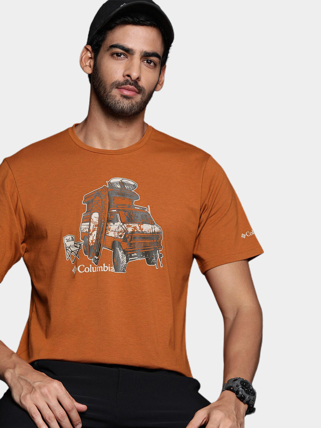 Columbia Men Orange S Sun Trek Short Sleeve Graphic T-Shirt