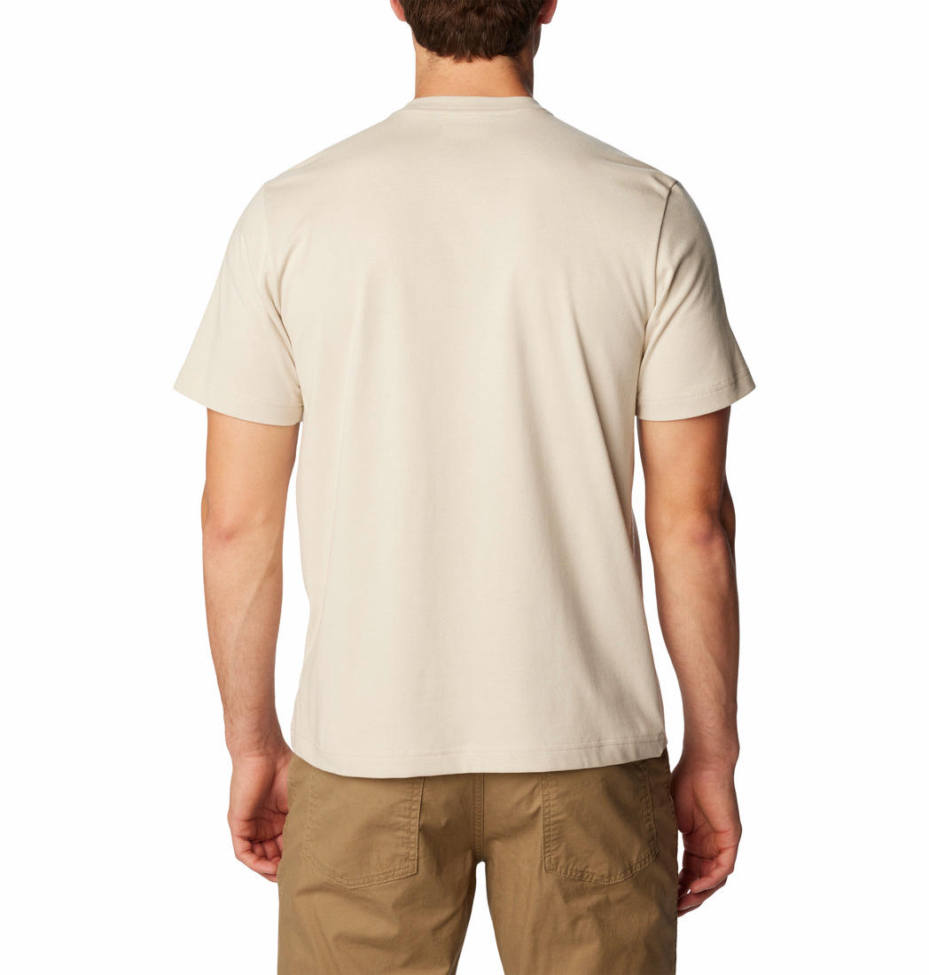 Columbia Men Beige Landroamer Short Sleeve Henley T-Shirt
